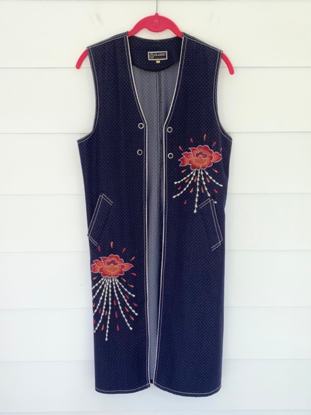 Vintage Longline Vest with Embroidery 42